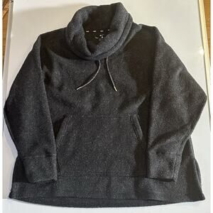 Nike Therma Fleece Small - Cowl Black pullover Gold embroidered Oversized Casual